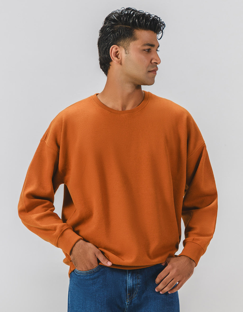 Mustard Plain Relax Fit Sweatshirt