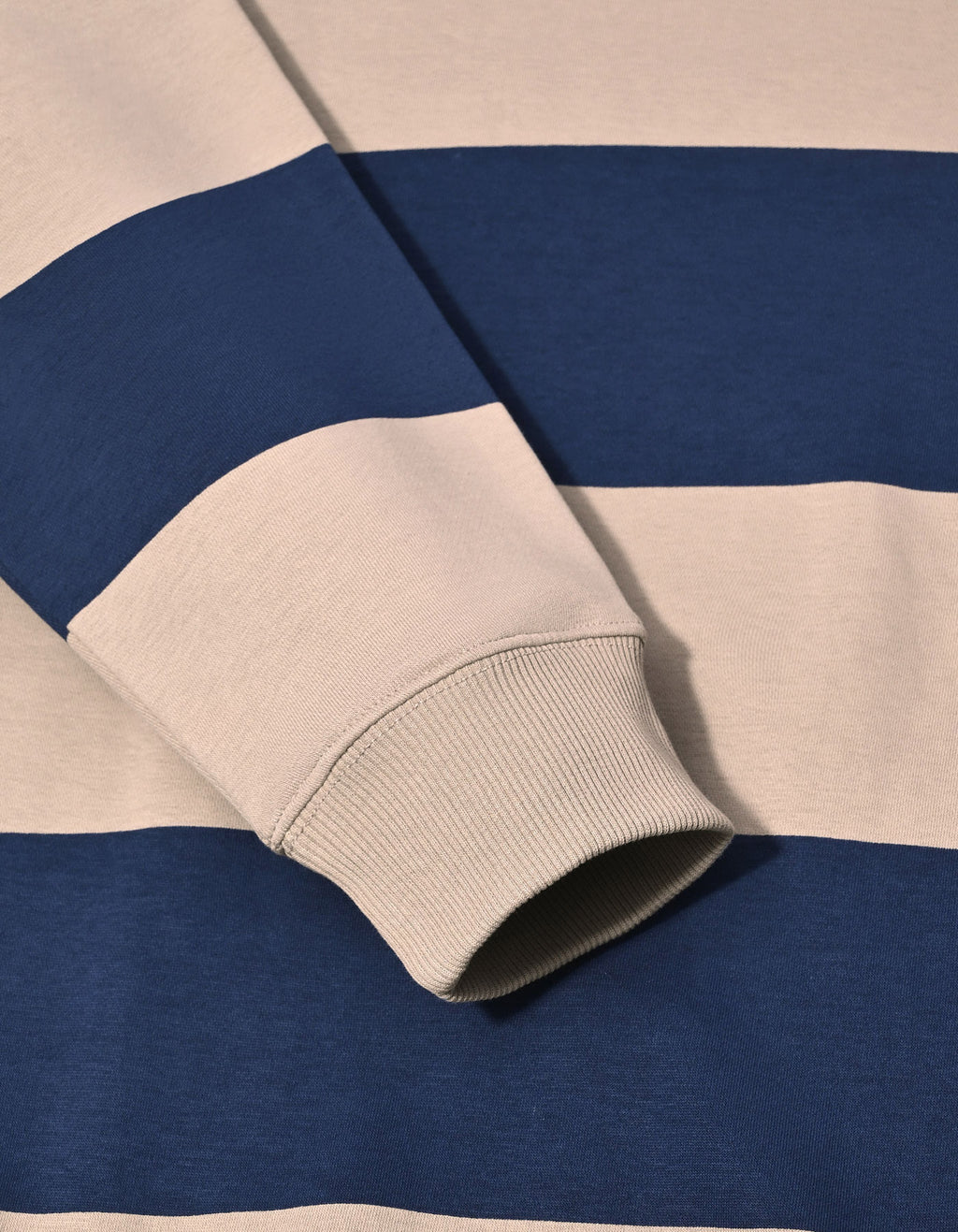 Navy & Beige Striped Sweatshirt
