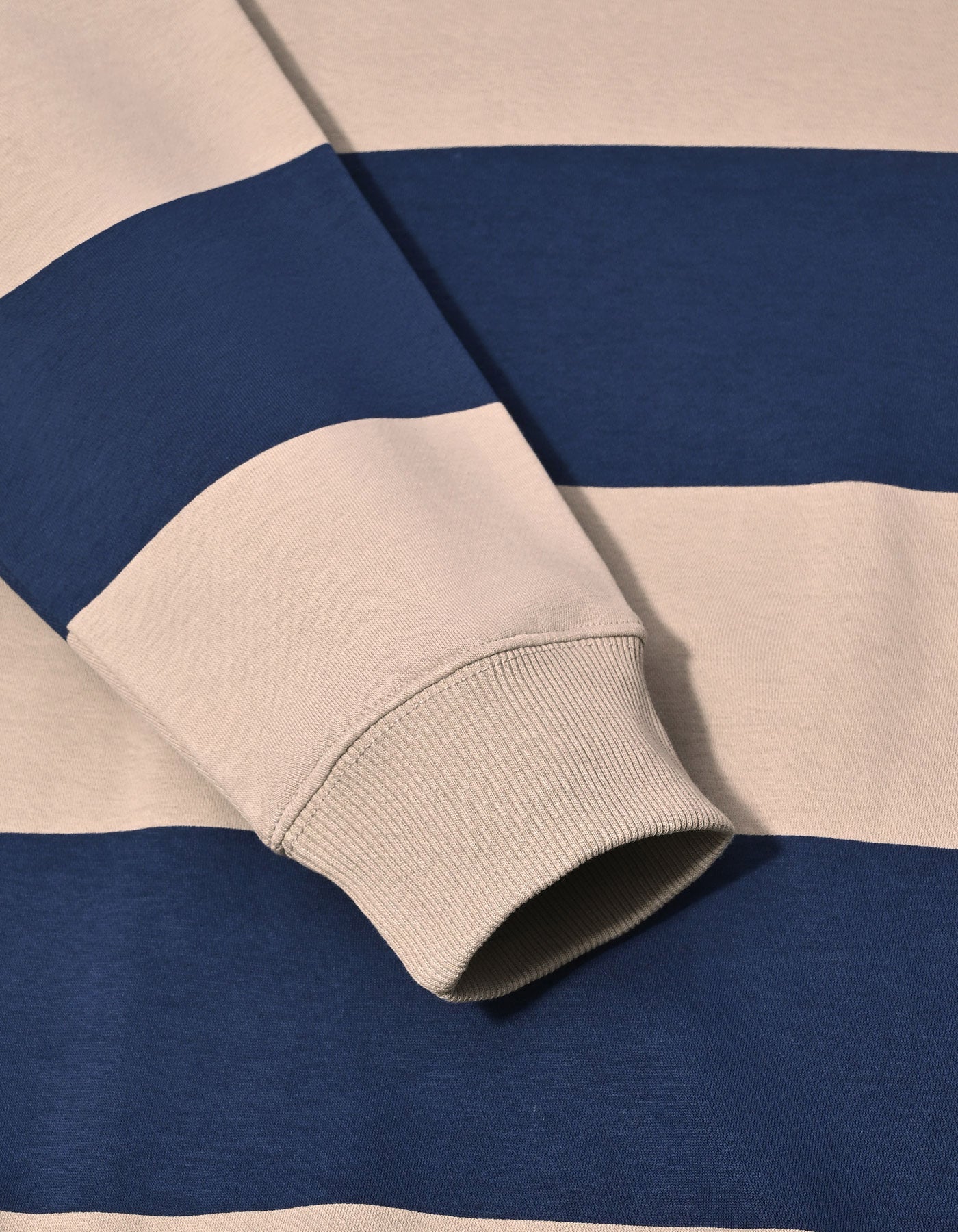 Navy & Beige Striped Sweatshirt